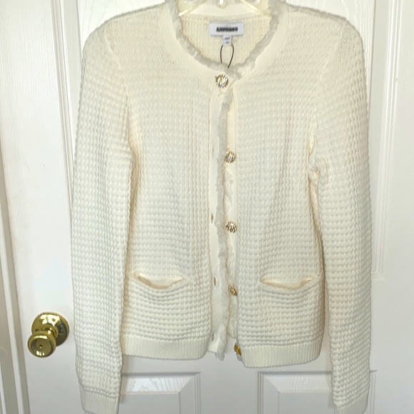 “Express” ivory, textured, embellished button sweater/blazer; size XS; NWOT - Picture 4 of 13